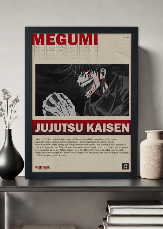 Quadro Decorativo Megumi Fushiguro - Com vidro