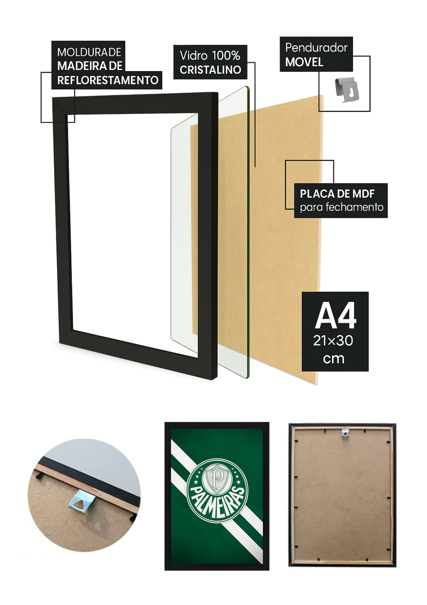 Quadro Com Vidro Palmeiras O Maior com Moldura