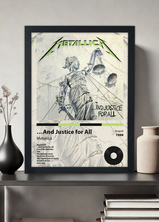 Quadro …And Justice for All - Metalica - Com vidro