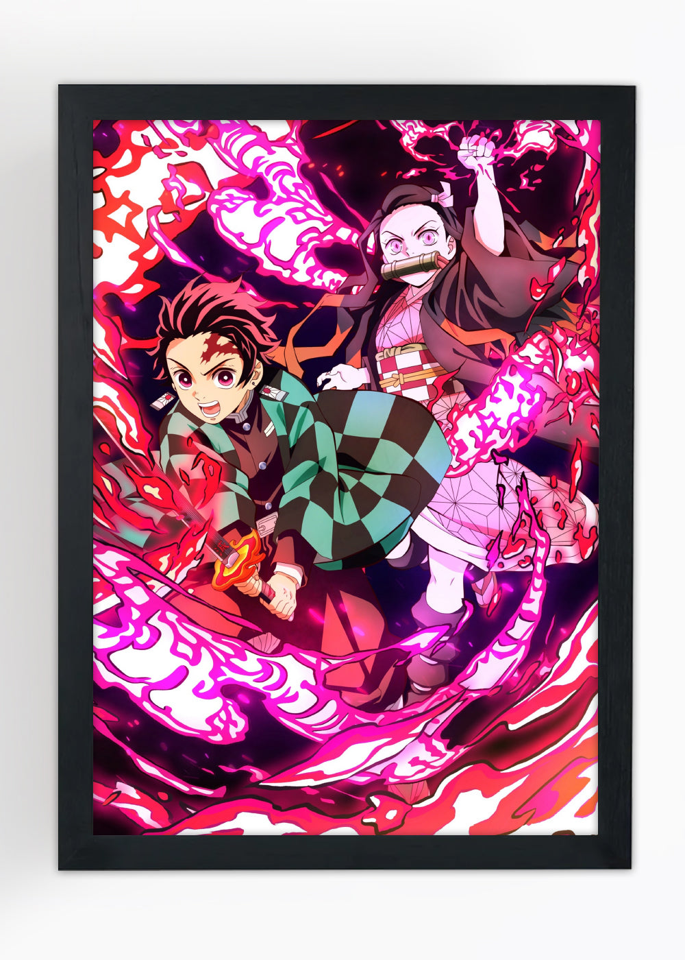 Quadro Decorativo Demon Slayer Tanjiro e Nezuko - Com vidro