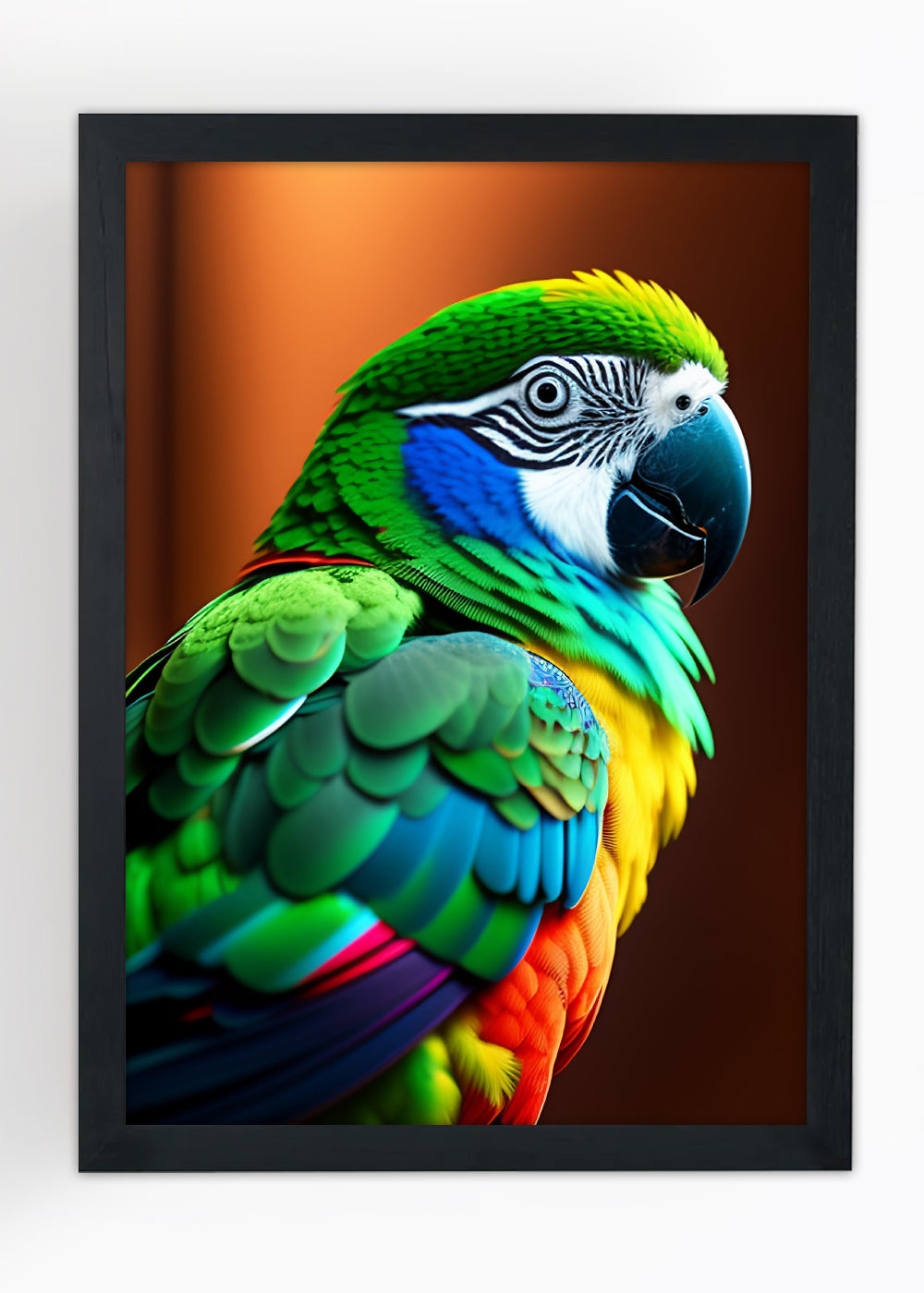 Quadro Decorativo Papagaio selvagem - Animais - Com vidro