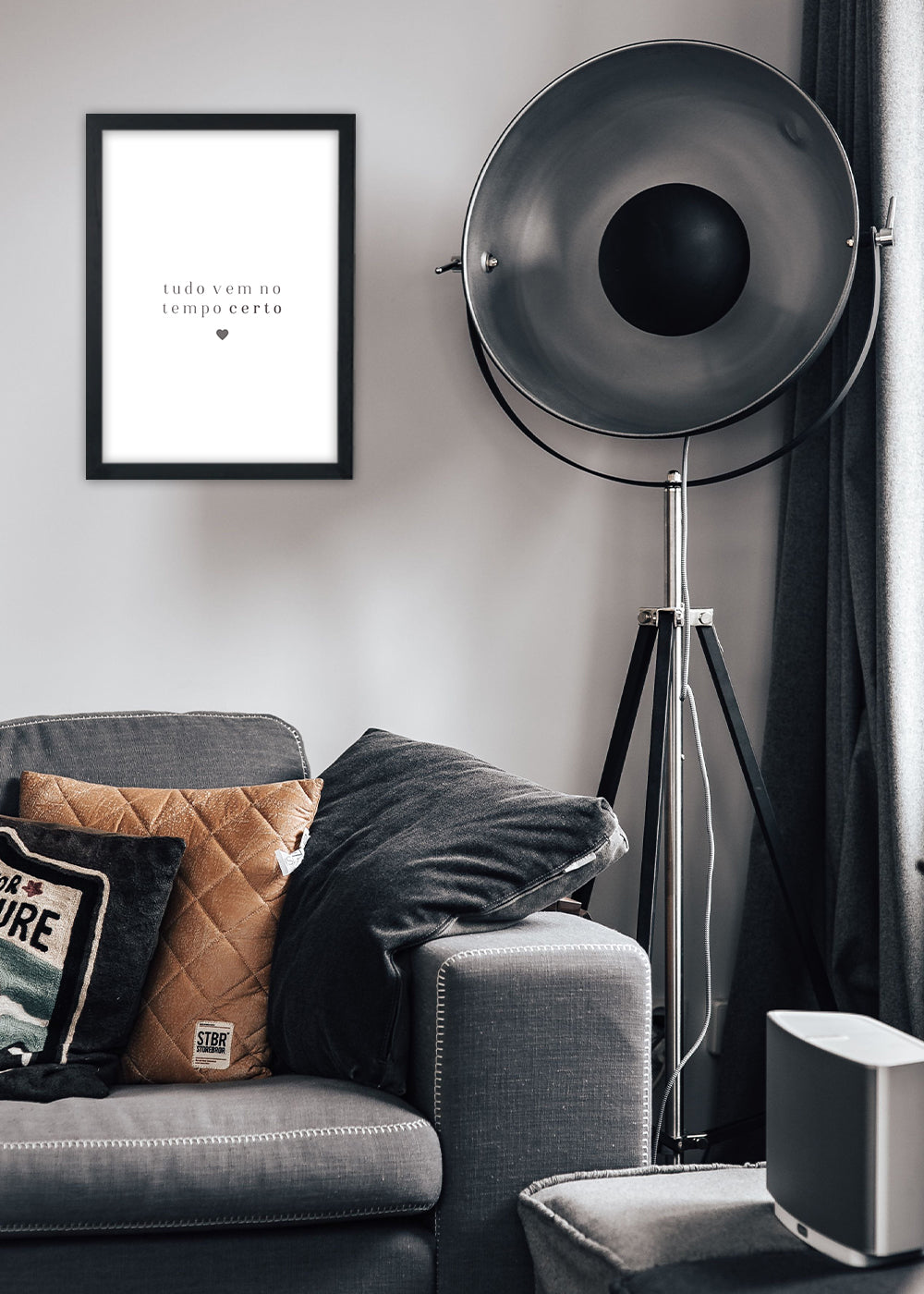 Quadro Decorativo Tudo vem no tempo certo - Com vidro