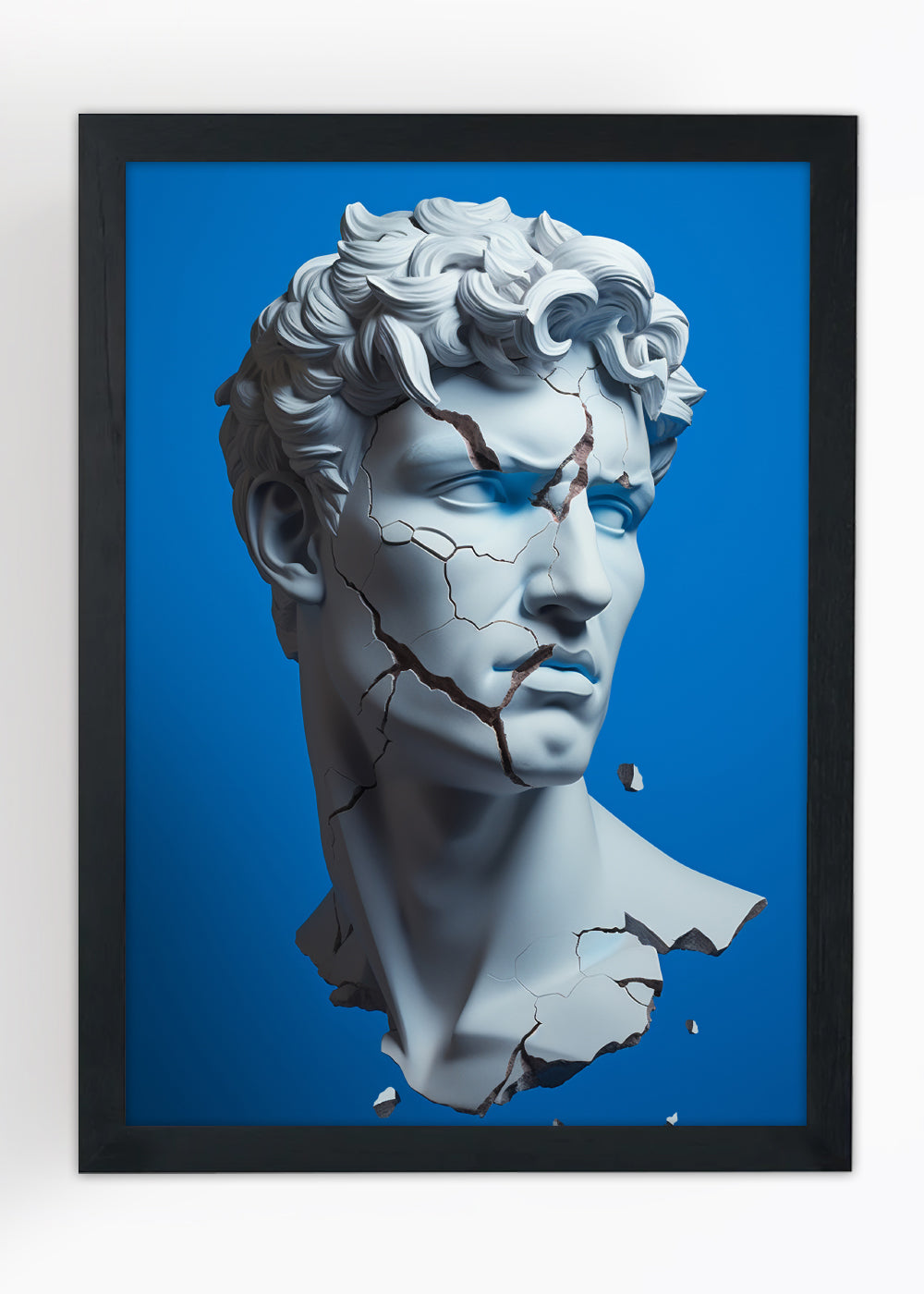 Quadro Decorativo Homem de pedra quebrado - Com vidro