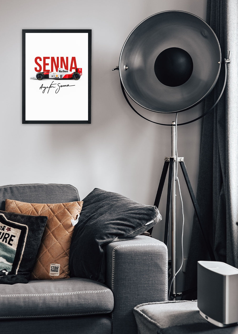 Quadro Decorativo Ayrton Senna McLaren F1 Com Vidro
