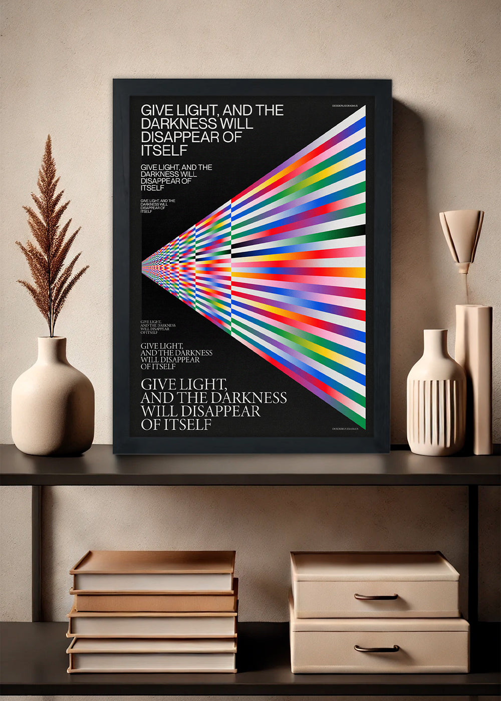 Quadro Decorativo Abstrato highlights Colors - Com vidro