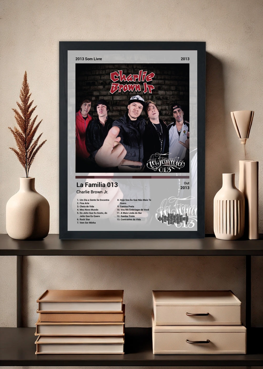 Quadro Charlie Brown Jr. La Familia 013 (Light) Com Vidro