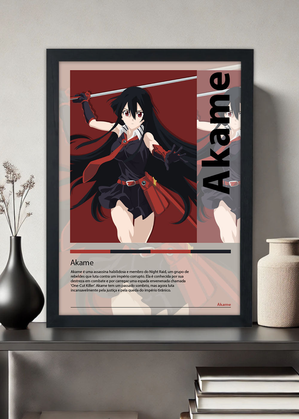 Quadro Decorativo Akame - Akame ga Kill! - Com vidro