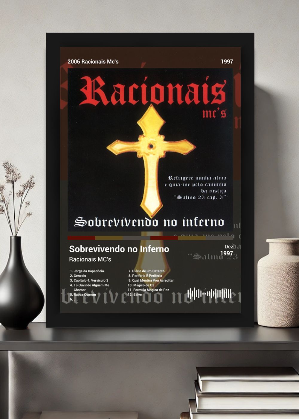 Quadro Racionais MC's Sobrevivendo no... (Colored) Com Vidro