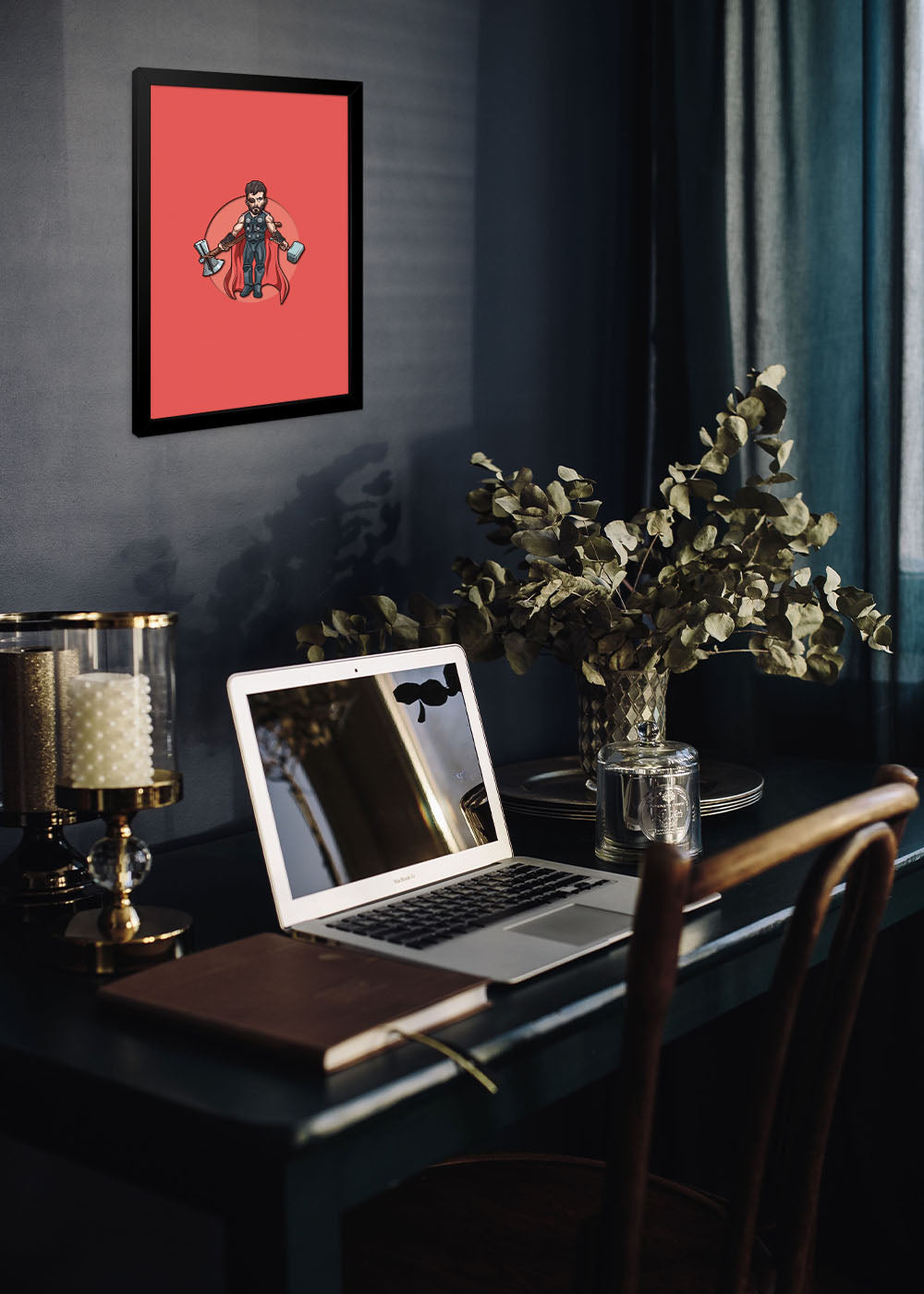 Quadro Decorativo Heroi Marvel - Thor - Com vidro