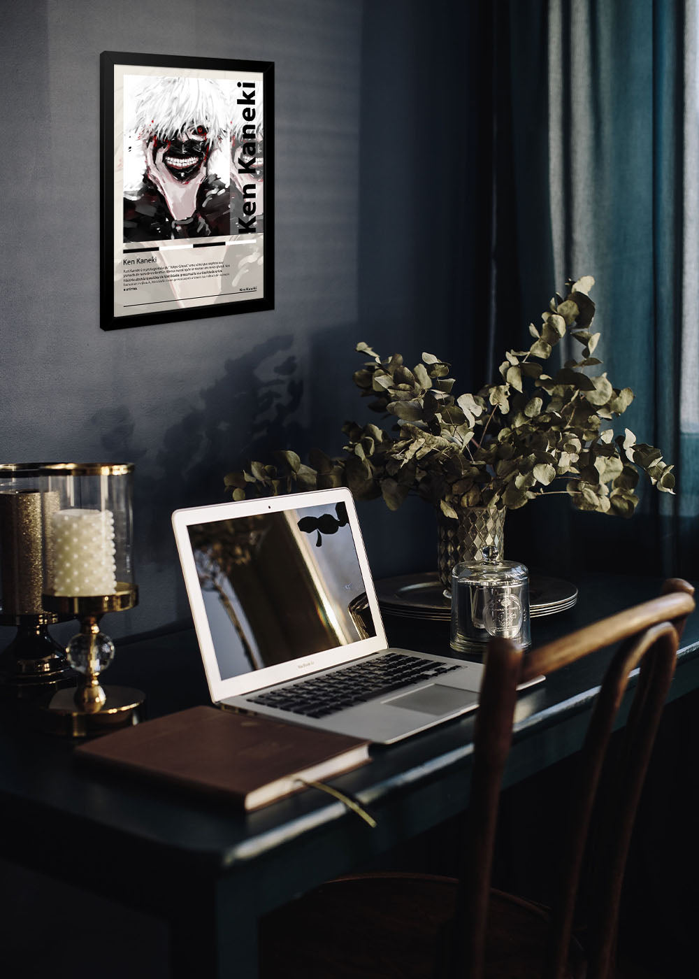 Quadro Decorativo Ken Kaneki - Tokyo Ghoul - Com vidro