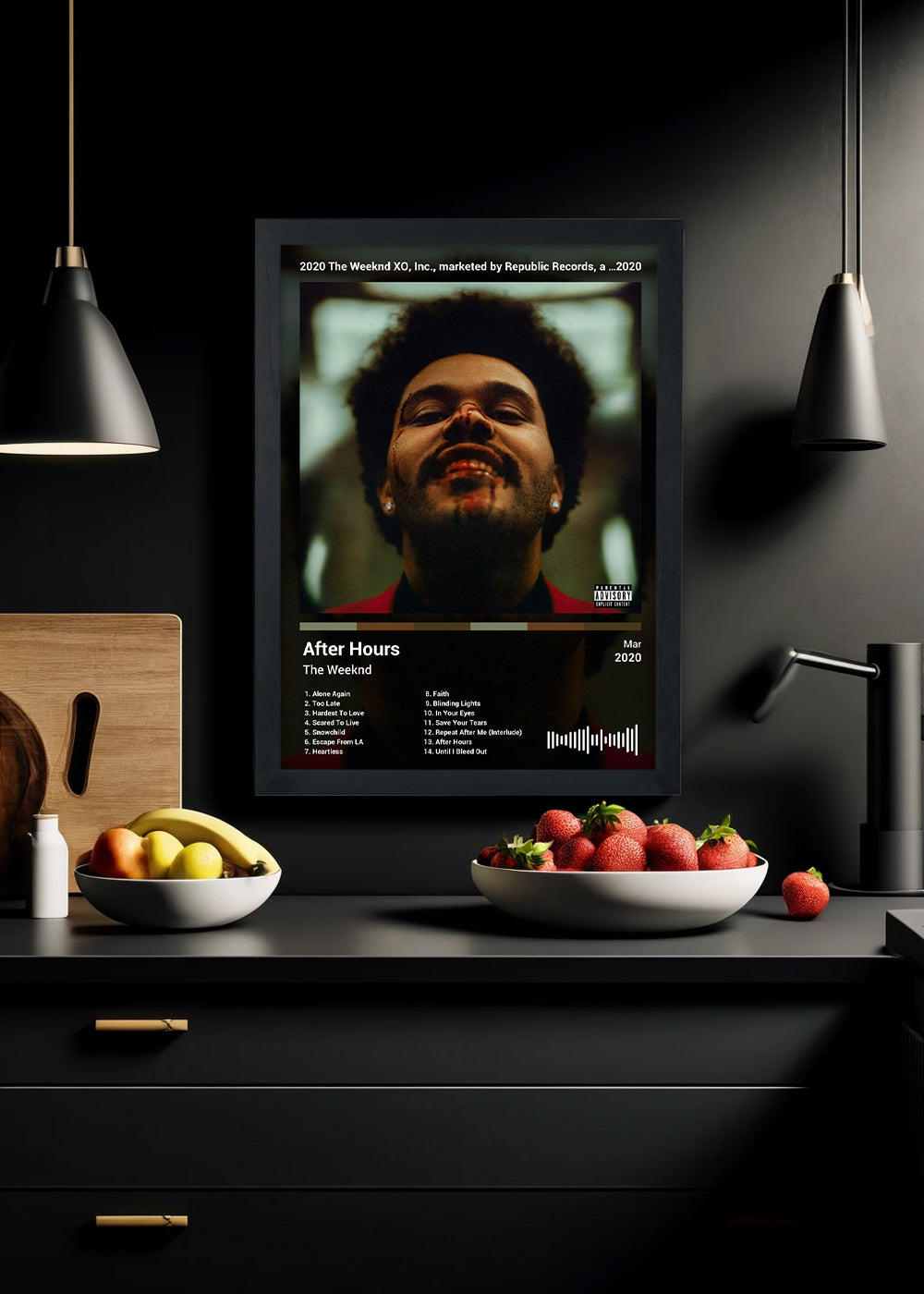 Quadro The Weeknd - After Hours (Black) - Com Vidro