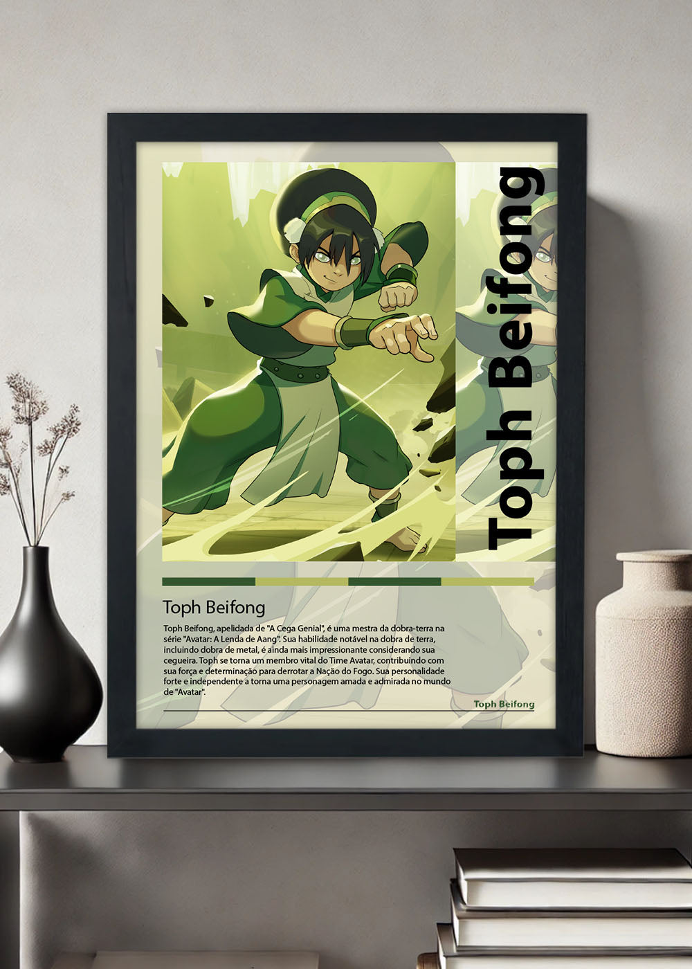 Quadro Decorativo Toph Beifong Avatar A Lenda... - Com vidro