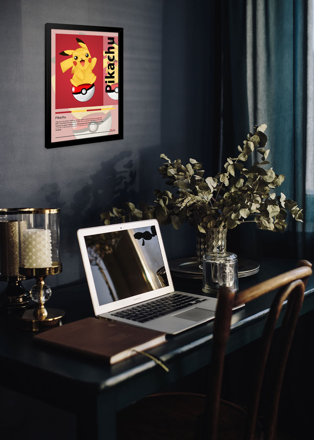 Quadro Decorativo Pikachu - Pokémon - Com vidro