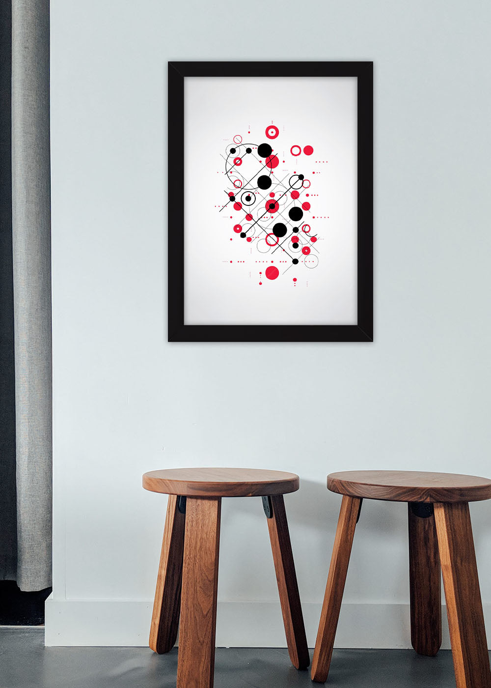 Quadro Decorativo Abstrato - Com vidro