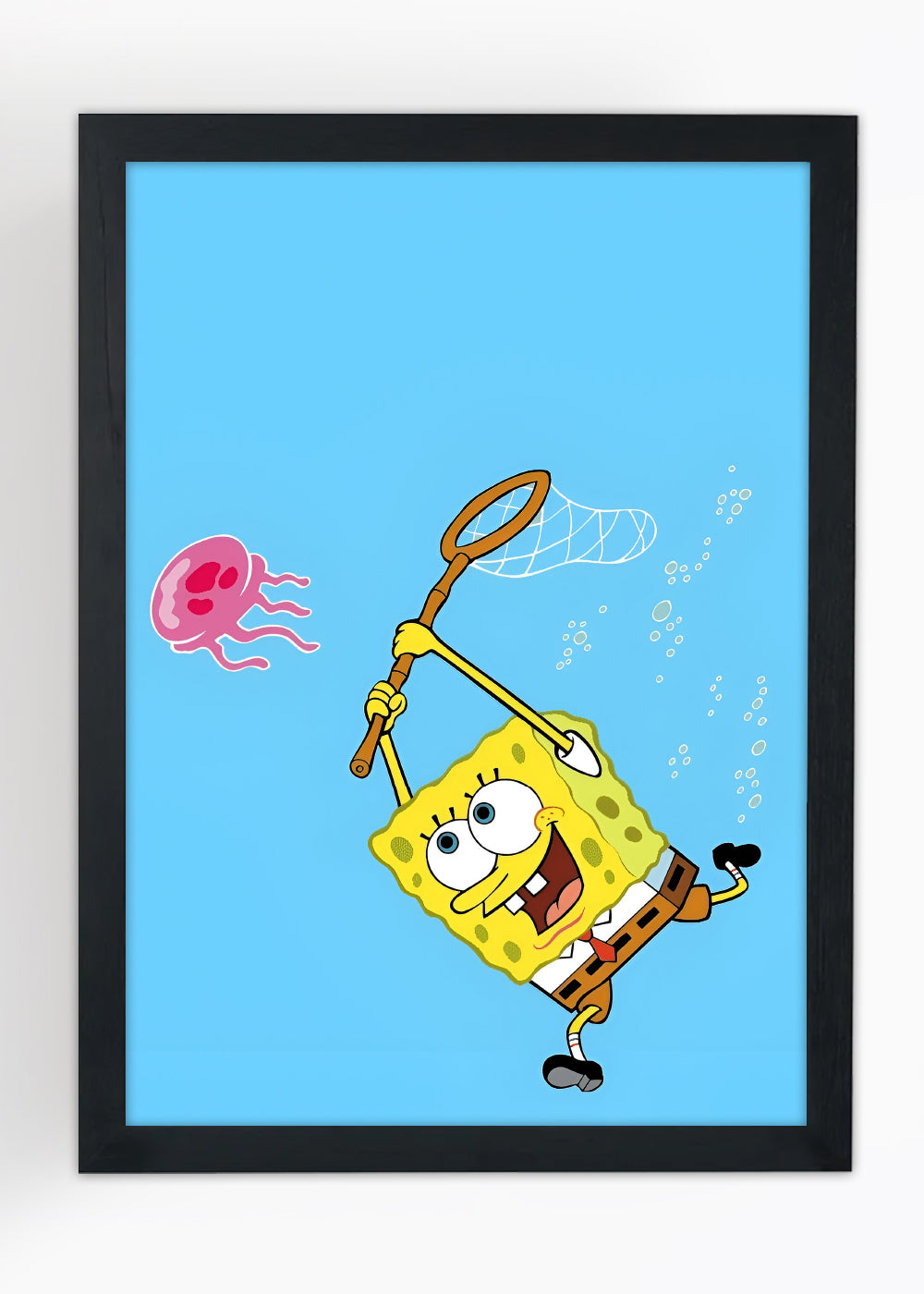 Quadro Decorativo Bob esponja caçando - Com vidro
