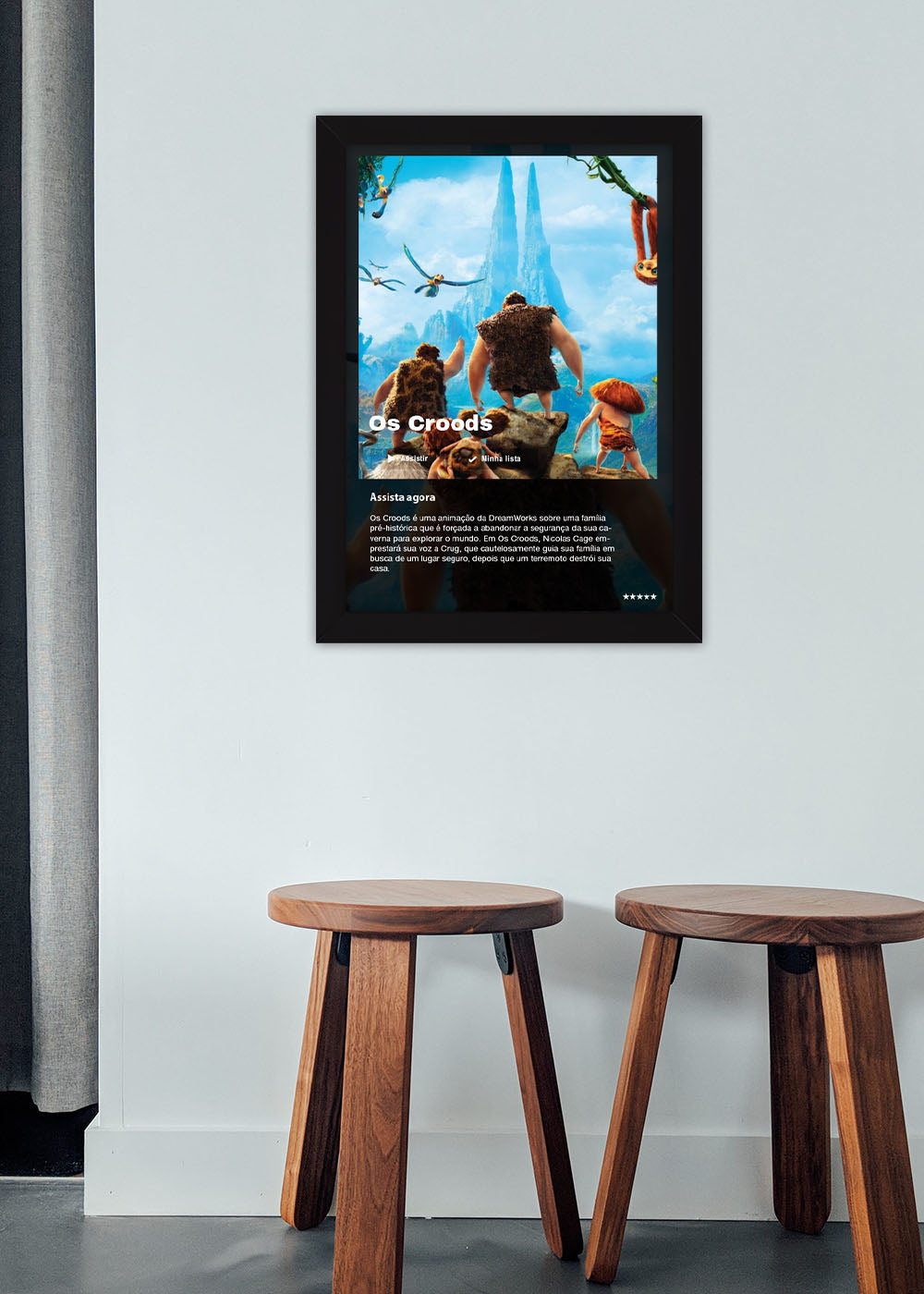 Quadro Decorativo Os Croods - Com vidro