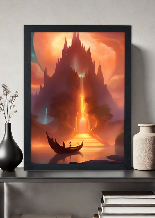 Quadro Reino de Muspelheim - Mitologia nórdica - Com vidro