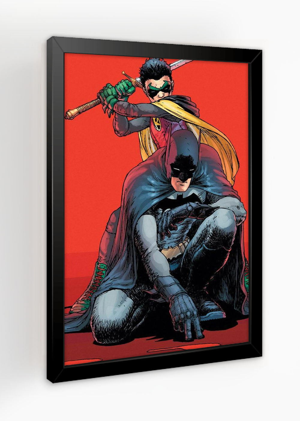 Quadro Decorativo Robin e Batman - DC - Com vidro