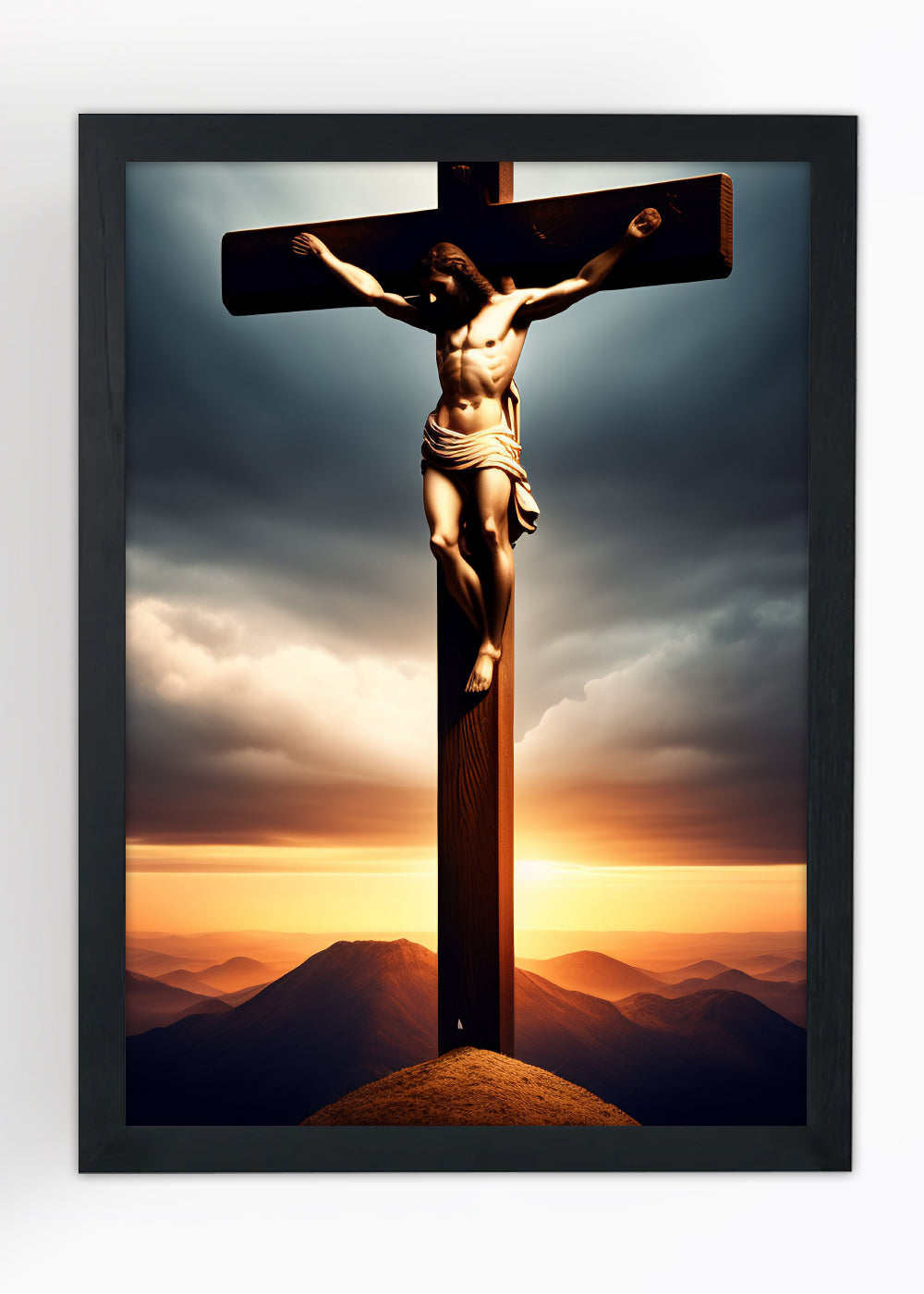 Quadro A crucificação de Jesus - Católica - Com vidro