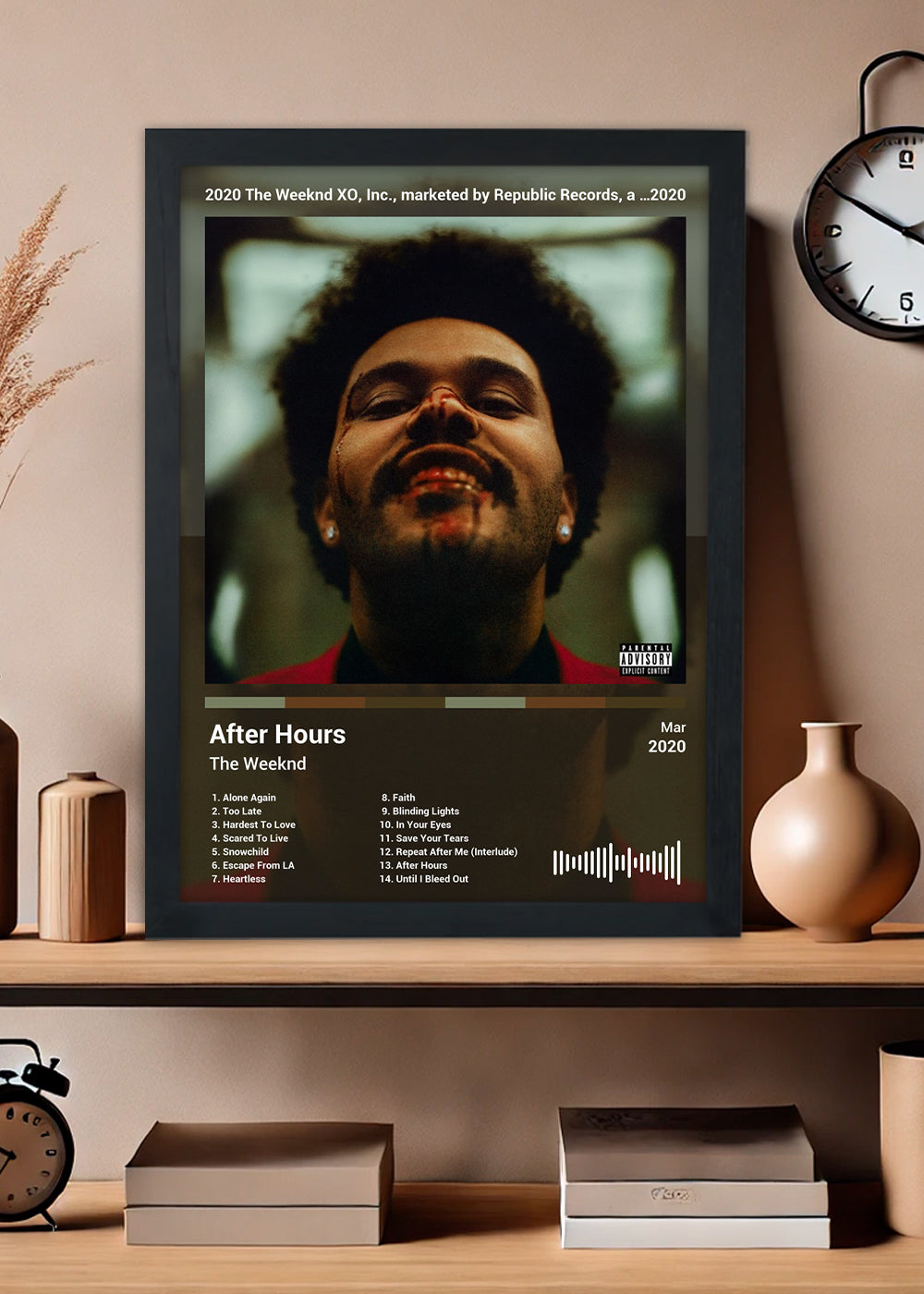 Quadro The Weeknd - After Hours (Colored) - Com Vidro