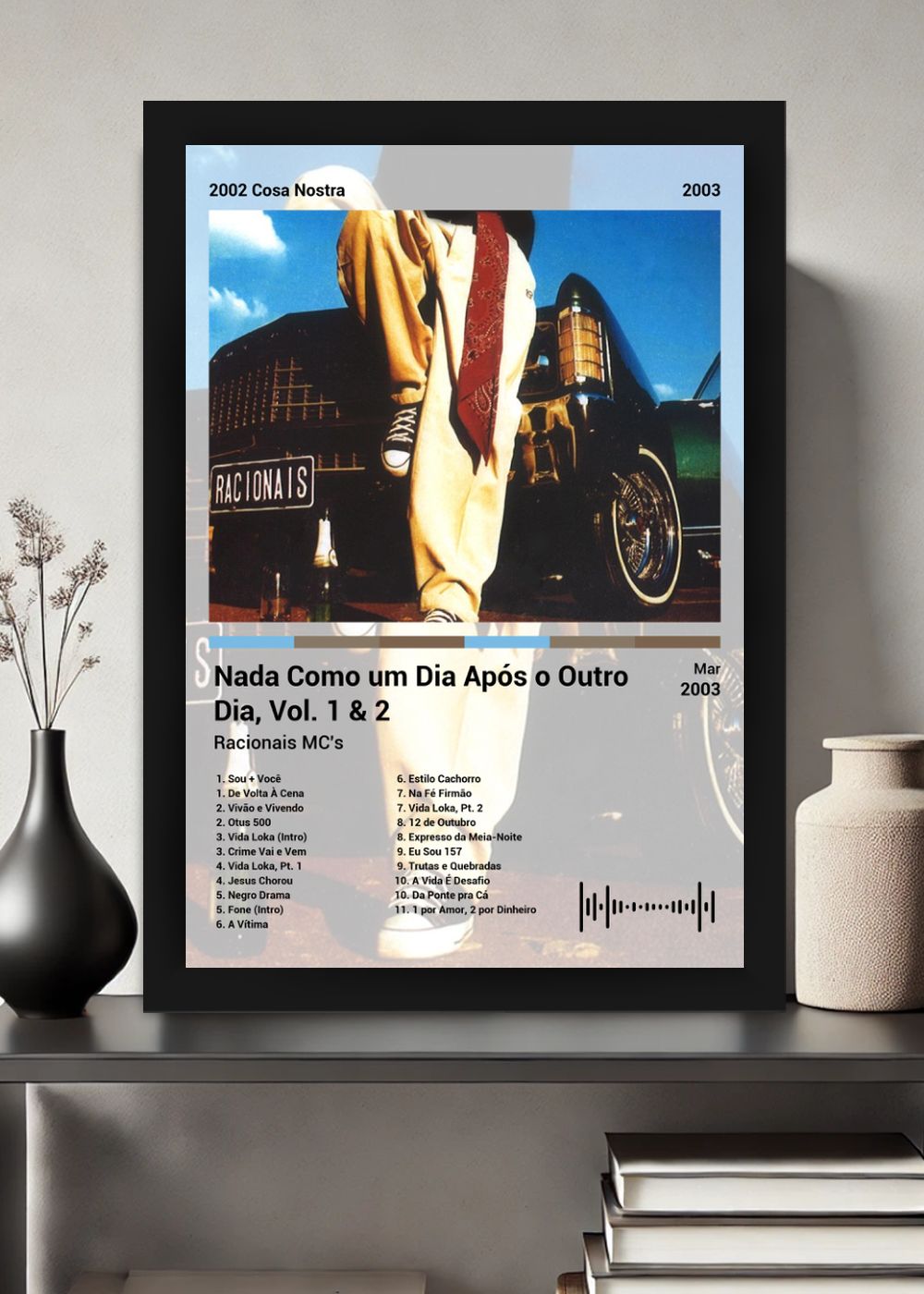 Quadro Racionais MC's Nada Como um Dia ... (Light) Com Vidro