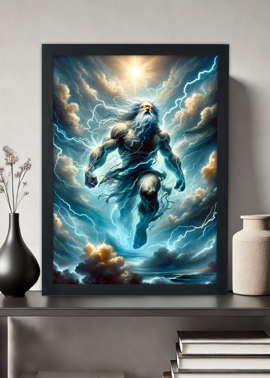 Quadro Zeus o mais poderoso dos deuses - Com vidro