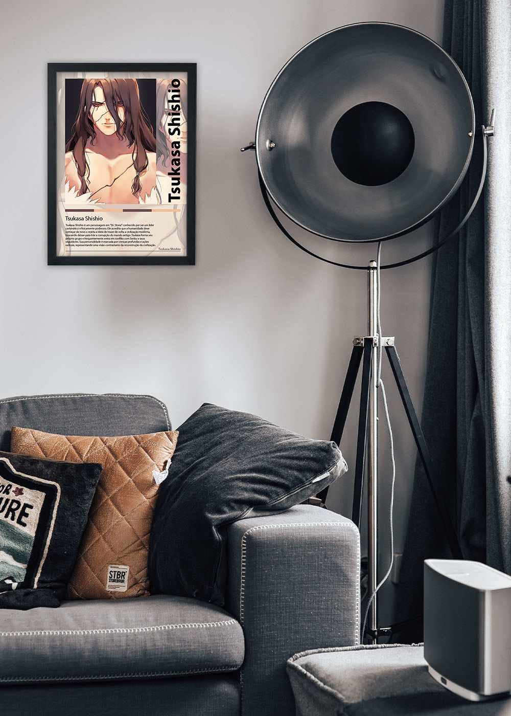 Quadro Decorativo Tsukasa Shishio - Dr. Stone - Com vidro