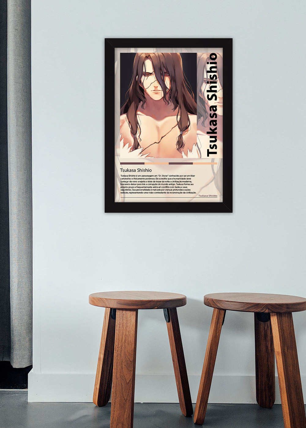 Quadro Decorativo Tsukasa Shishio - Dr. Stone - Com vidro