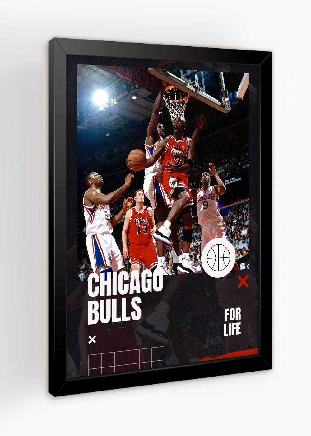 Quadro Chicago Bulls For Life - Com vidro