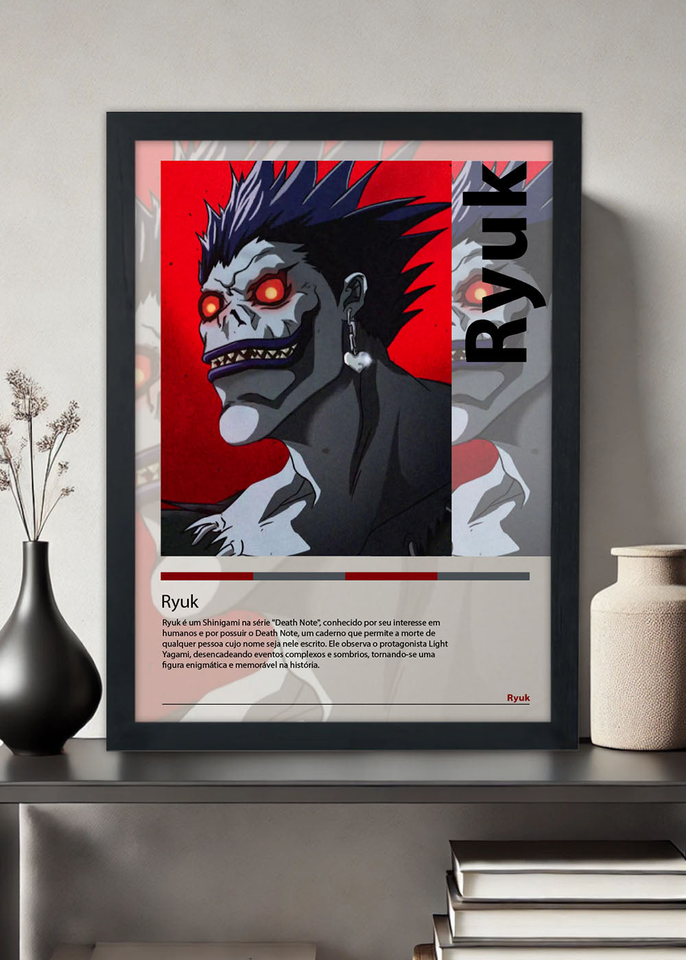Quadro Decorativo Ryuk - Death Note - Com vidro