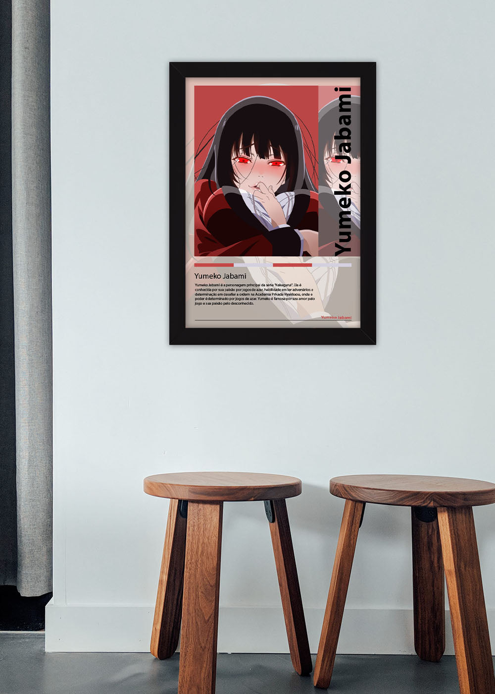 Quadro Decorativo Yumeko Jabami - Kakegurui - Com vidro