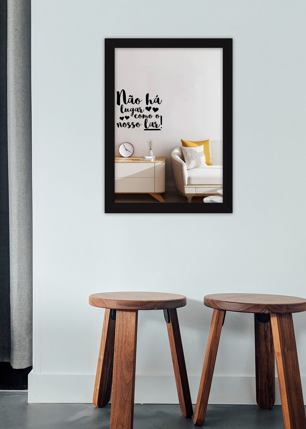Quadro Decorativo Não ha lugares como o.... - Com vidro