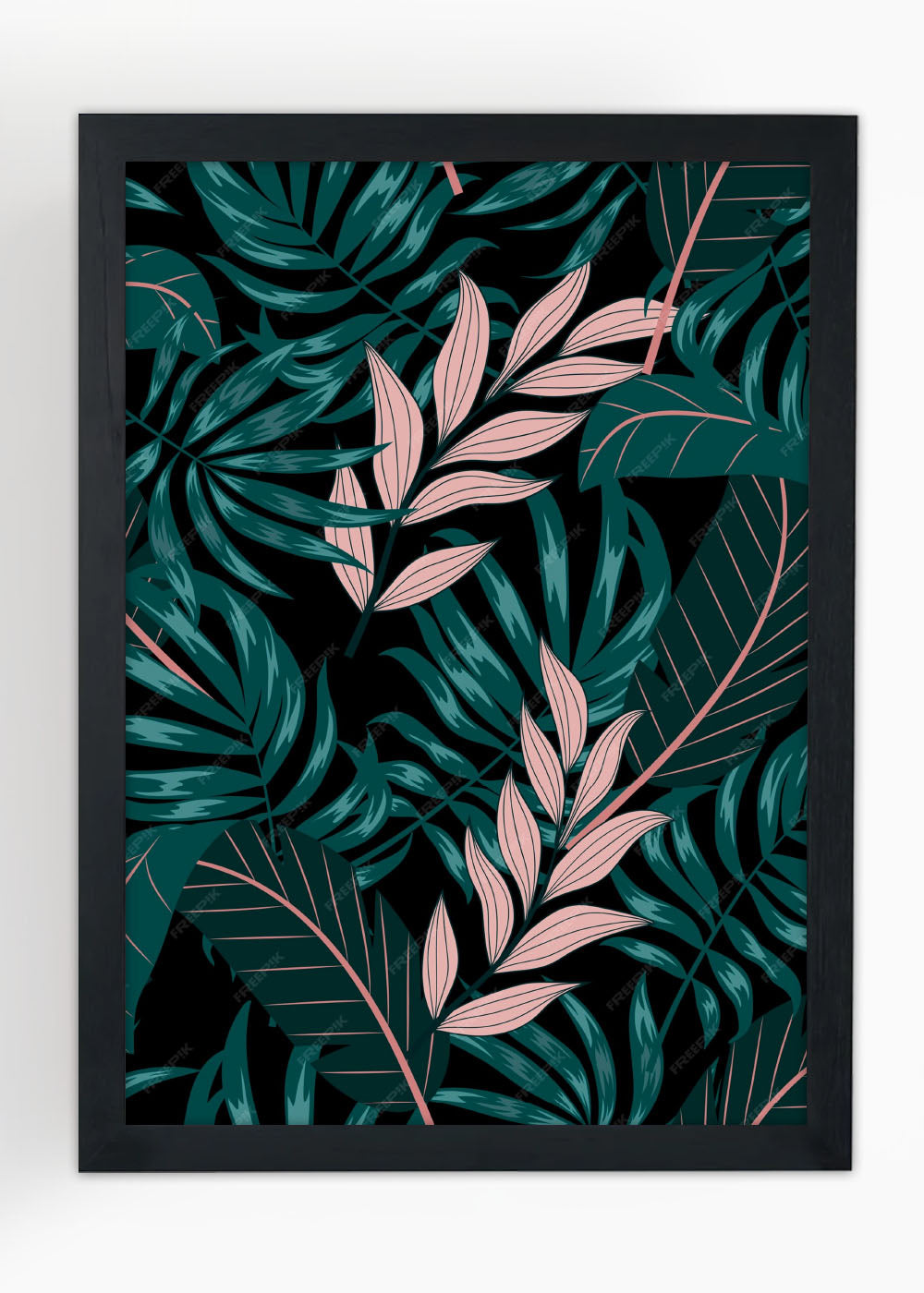 Quadro Decorativo Folhagem abstrato - Com vidro