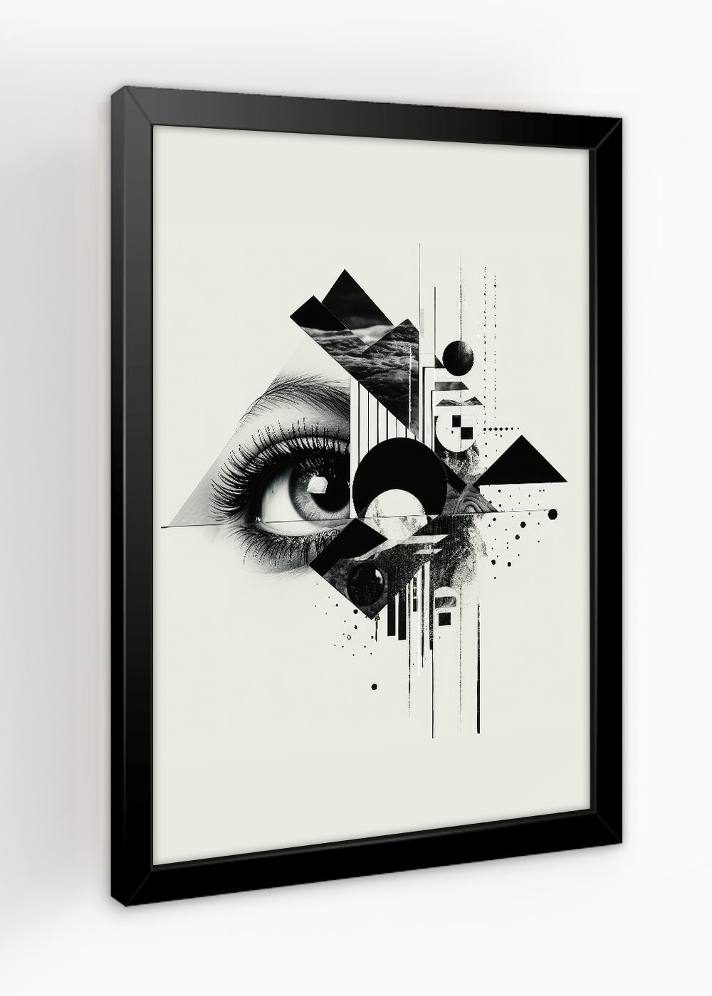 Quadro Decorativo Arte abstrata de piramides - Com vidro