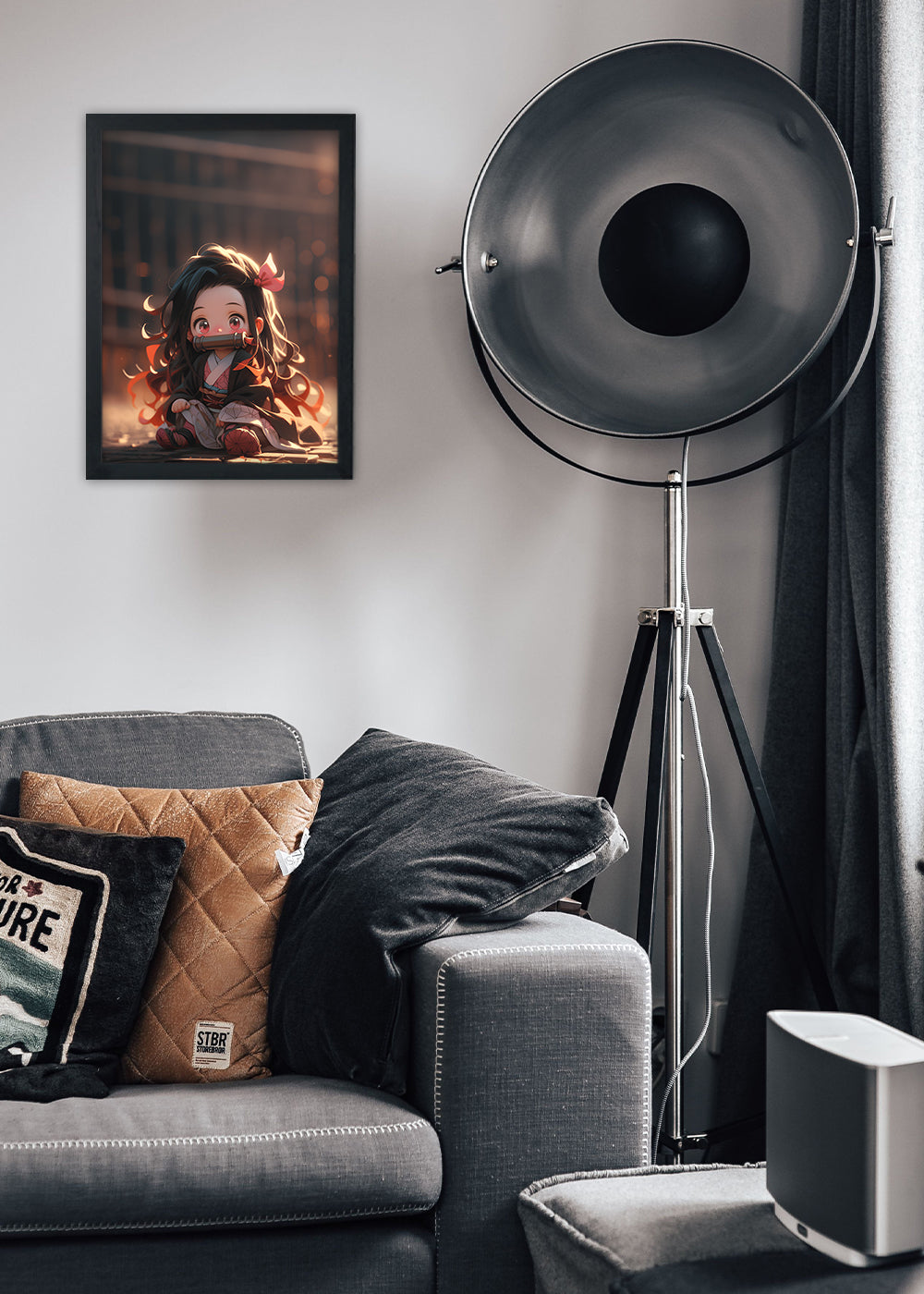 Quadro Decorativo Nezuko pequena - Demon slayer - Com vidro