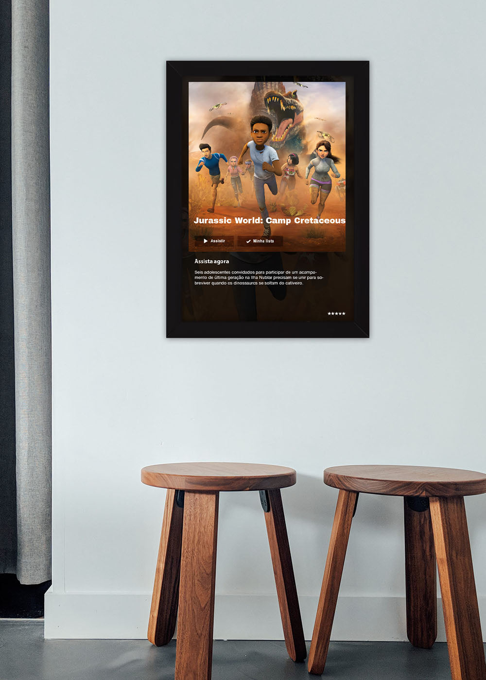 Quadro Decorativo Jurassic World Camp Cretaceous - Com vidro