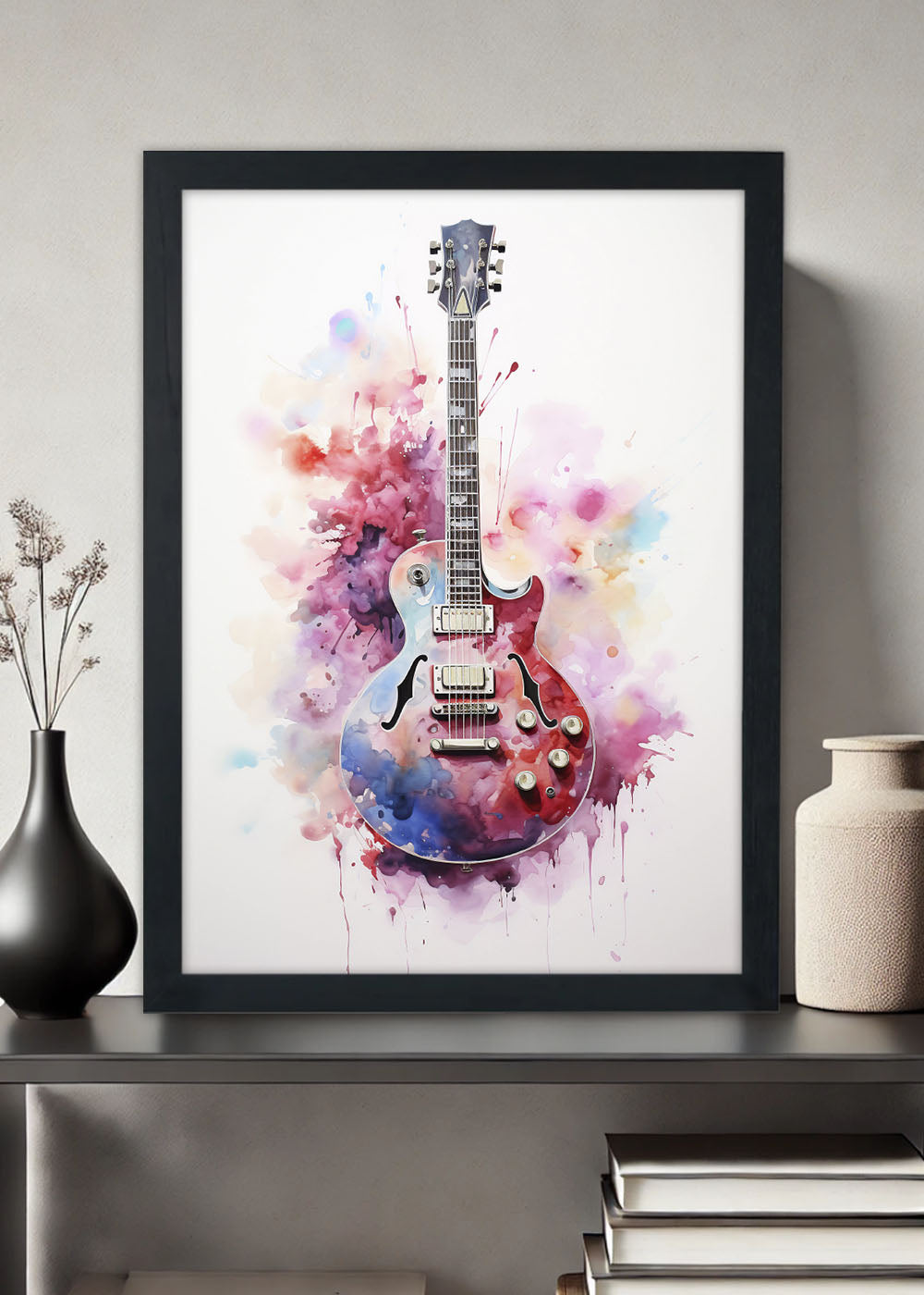 Quadro Decorativo Arte da guitarra Abstrata - Com vidro