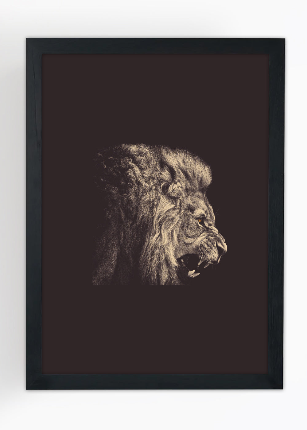 Quadro O leão que comanda todos animais - Com vidro