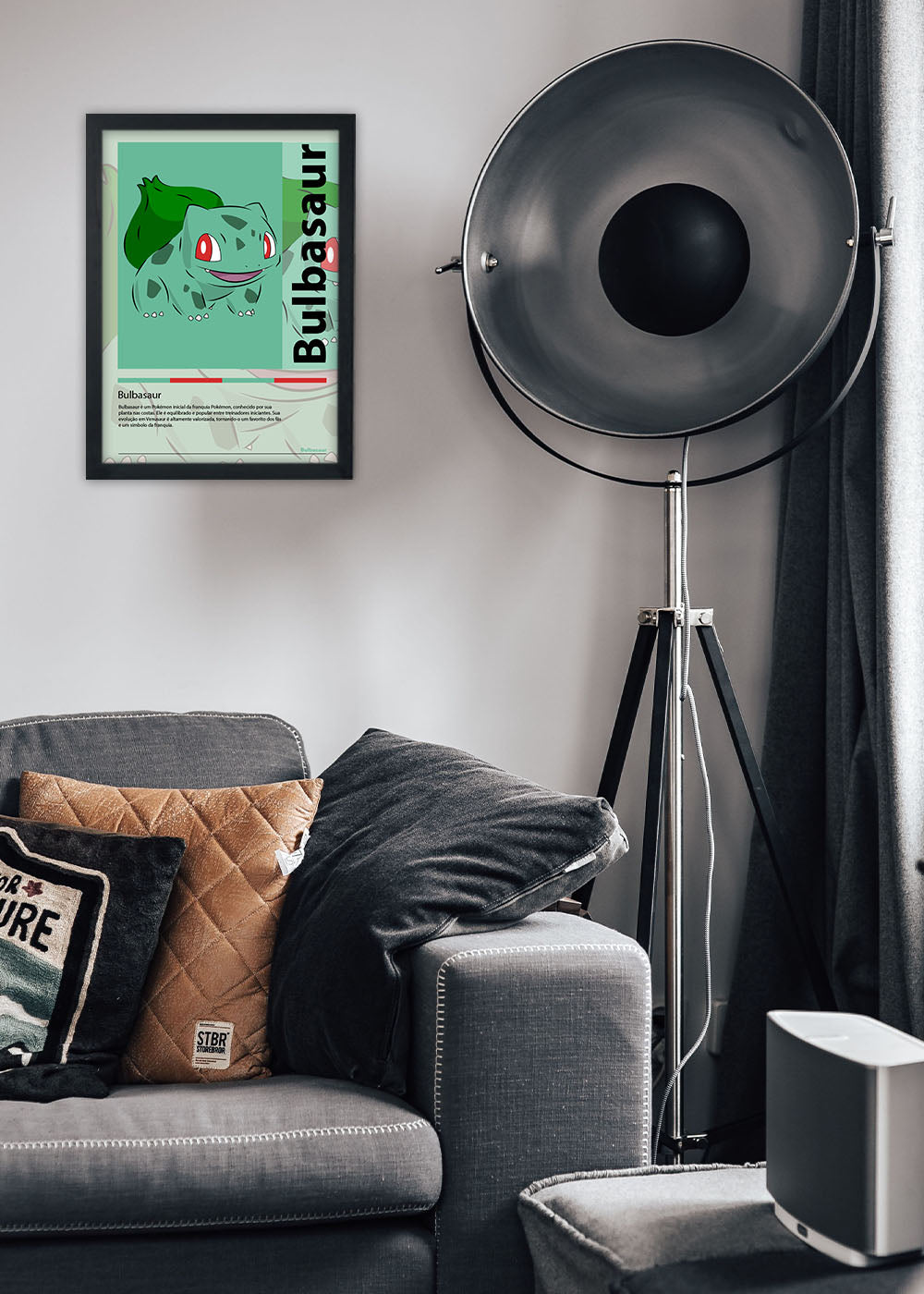Quadro Decorativo Bulbasaur - Pokémon - Com vidro