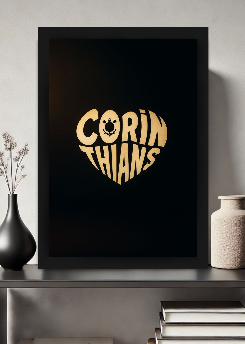 Quadro Com Vidro Corinthians Meu Timao com Moldura