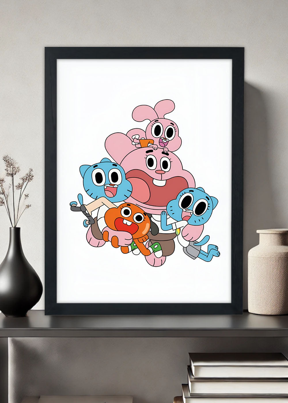 Quadro Decorativo A Familia de Gumball - Com vidro
