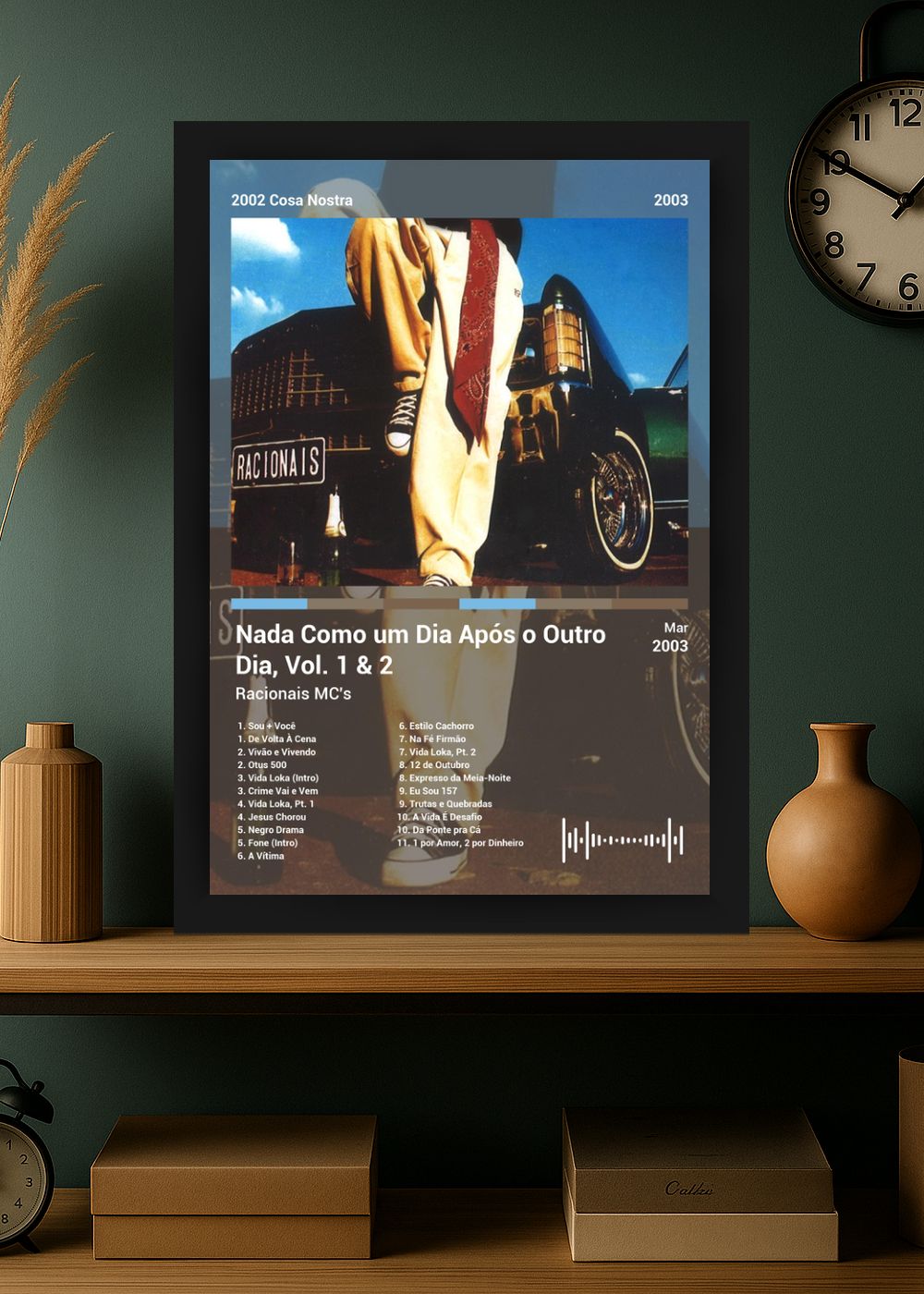 Quadro Racionais MC's Nada Como um Di... (Colored) Com Vidro