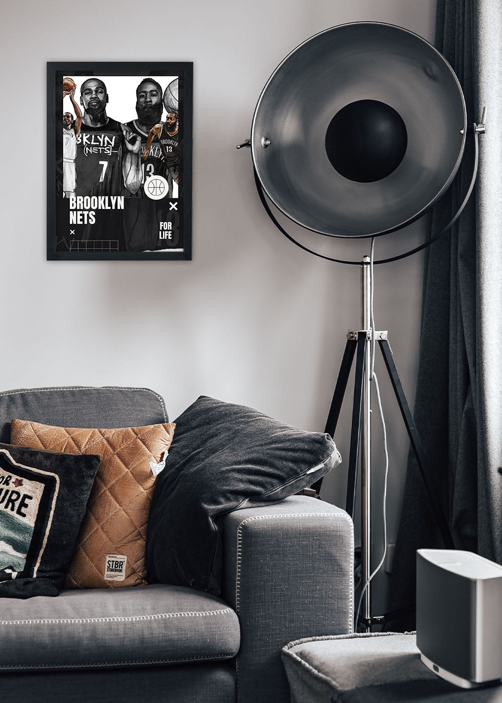 Quadro Decorativo Brooklyn Nets - Com vidro