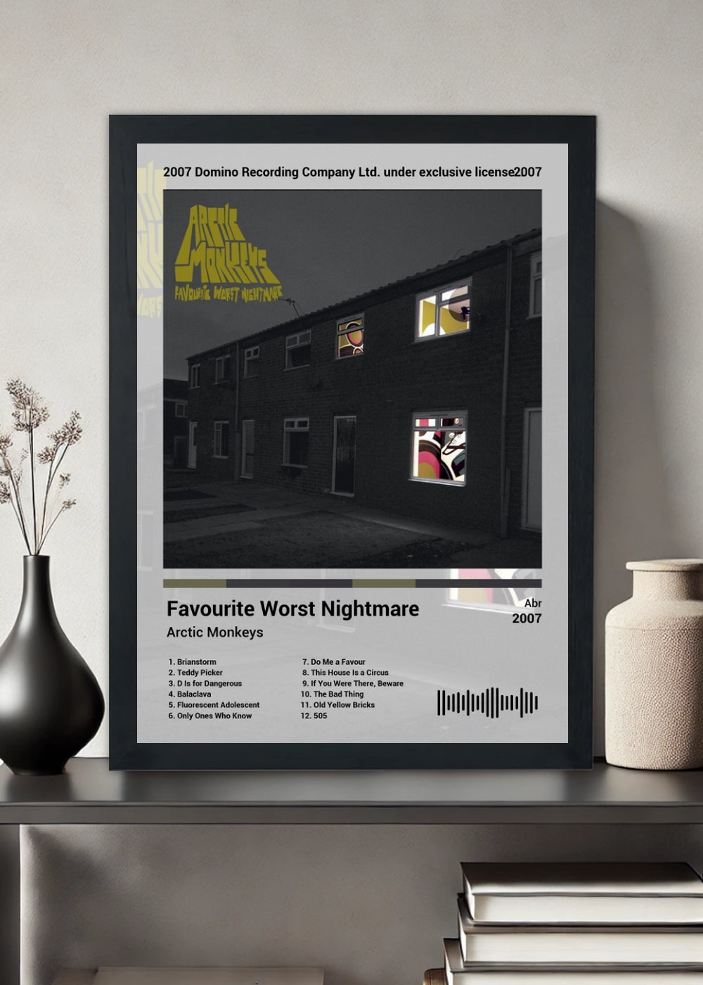 Quadro Arctic Monkeys Favourite Worst N... (Light) Com Vidro