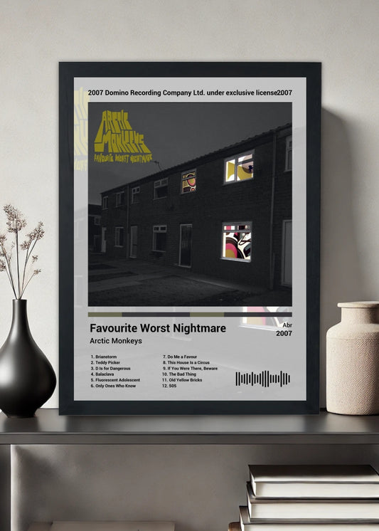 Quadro Arctic Monkeys Favourite Worst N... (Light) Com Vidro