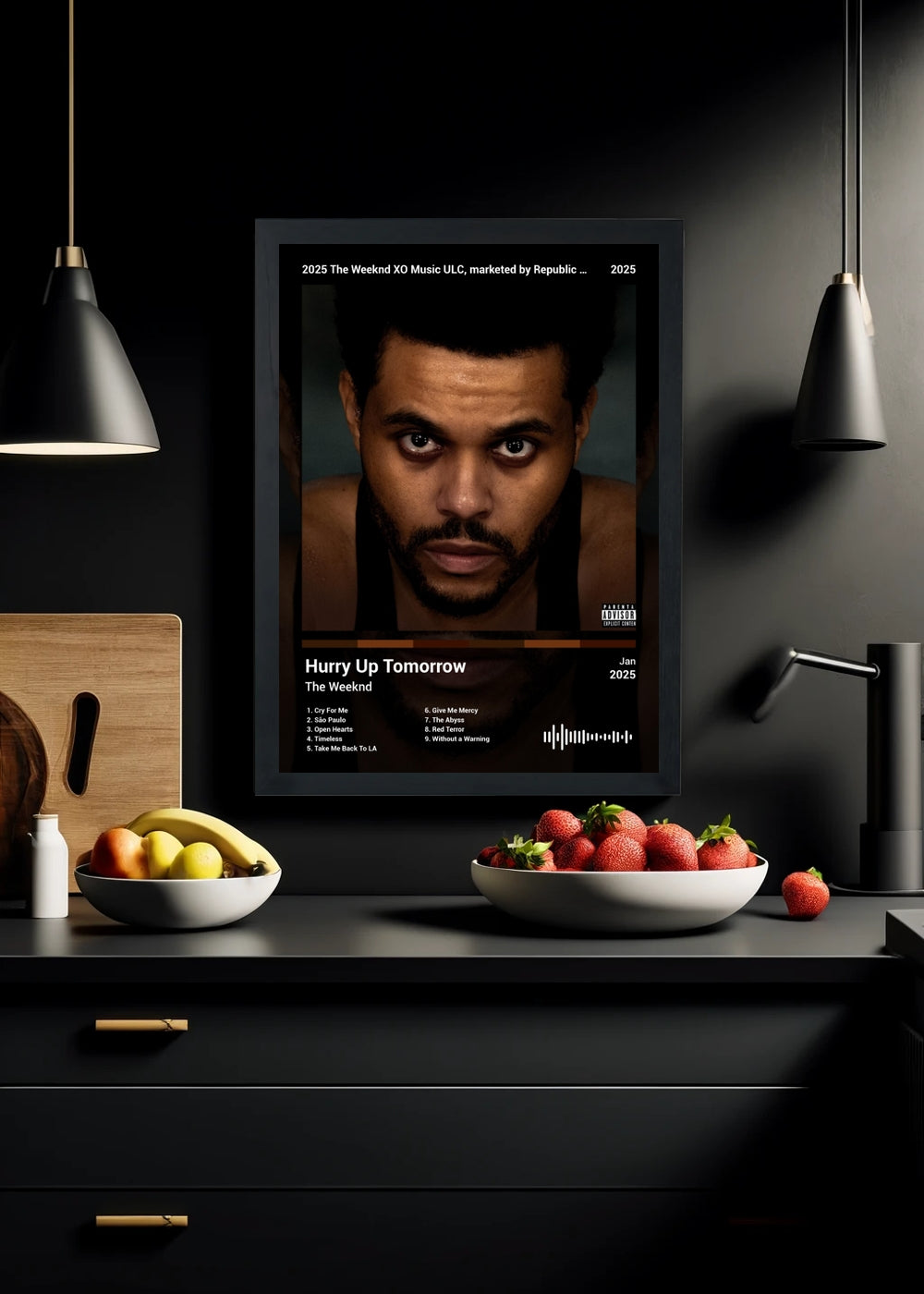 Quadro The Weeknd Hurry Up Tomorrow (Dark) Com Vidro