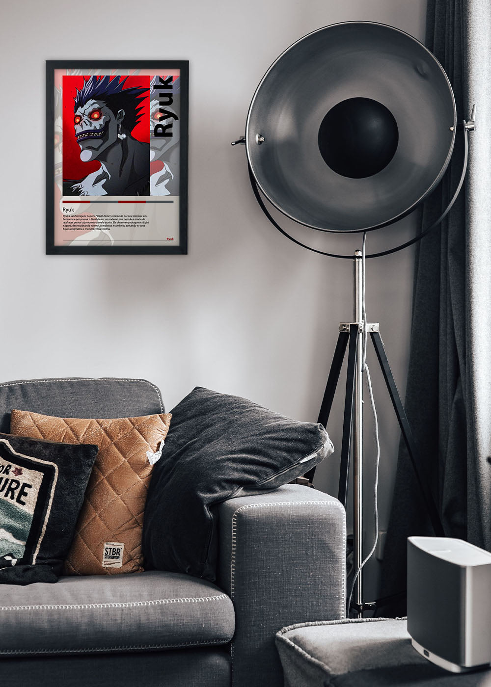 Quadro Decorativo Ryuk - Death Note - Com vidro