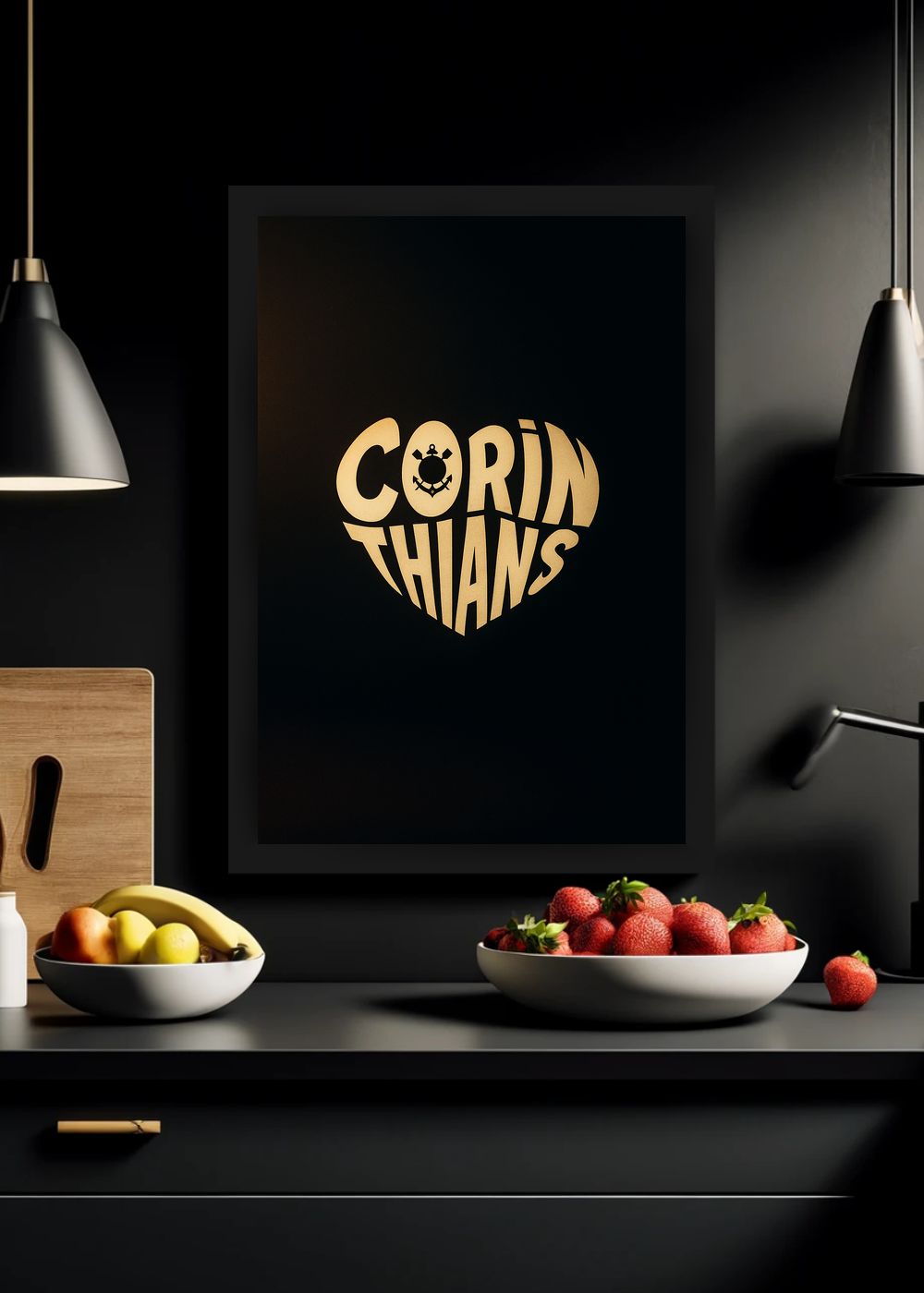 Quadro Com Vidro Corinthians Meu Timao com Moldura