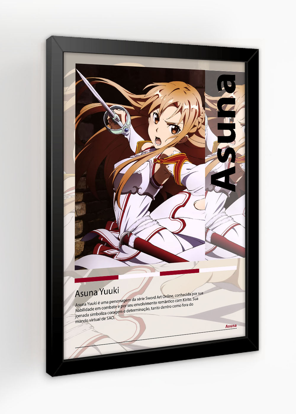 Quadro Decorativo Asuna Yuuki - Sword Art Online - Com vidro