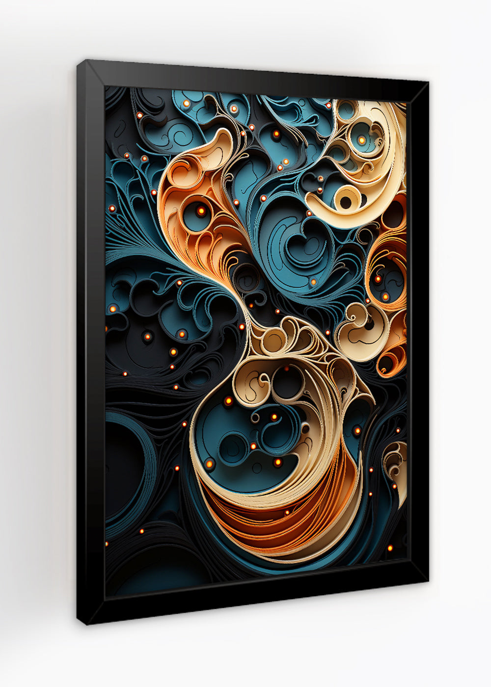 Quadro Decorativo Arte de forma abstratas - Com vidro